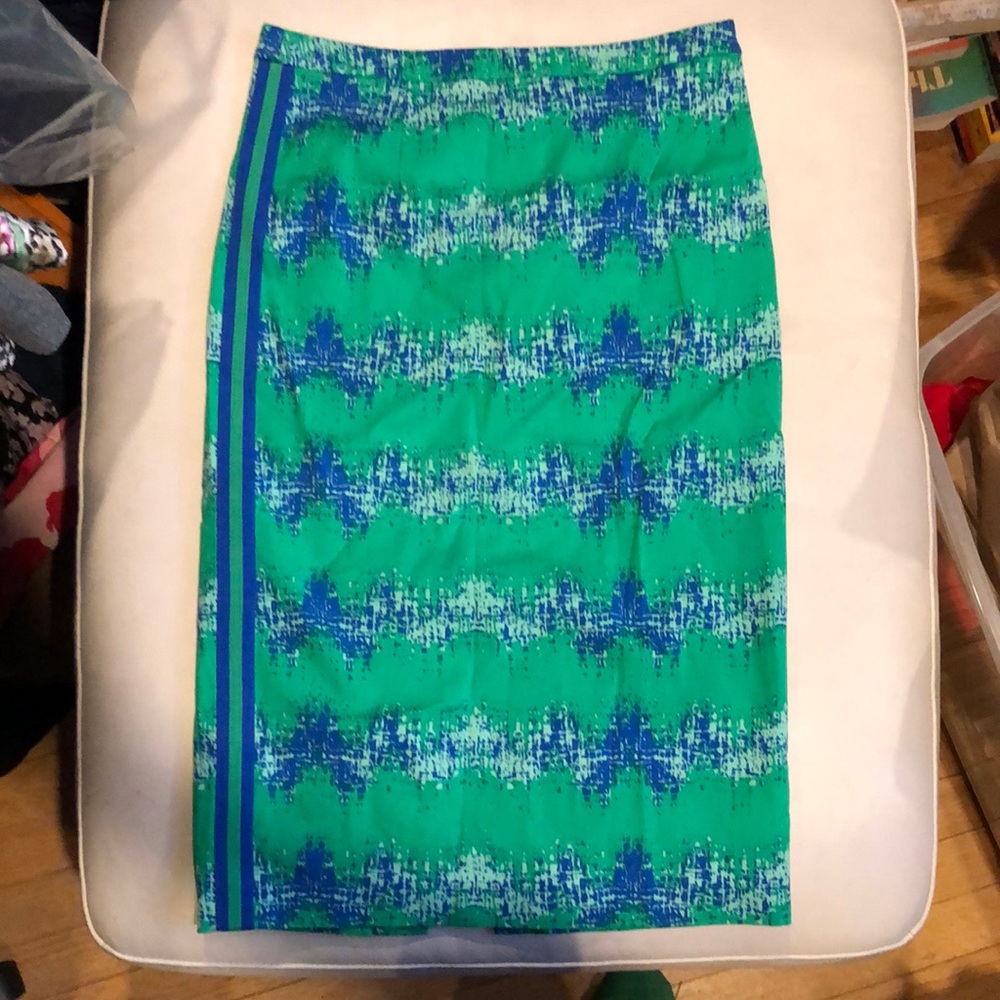Tracy Reese green/blue pencil skirt